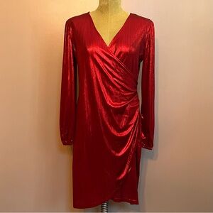 Elegant Red Long Sleeve Party Dress